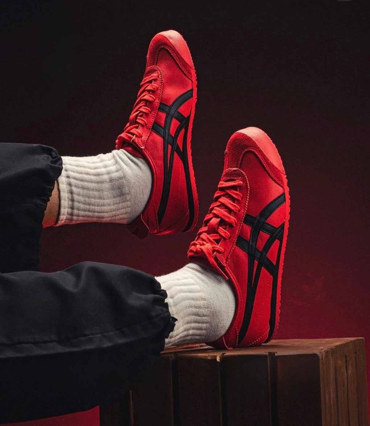 Mexico 66 Lace Up Classic Red Black