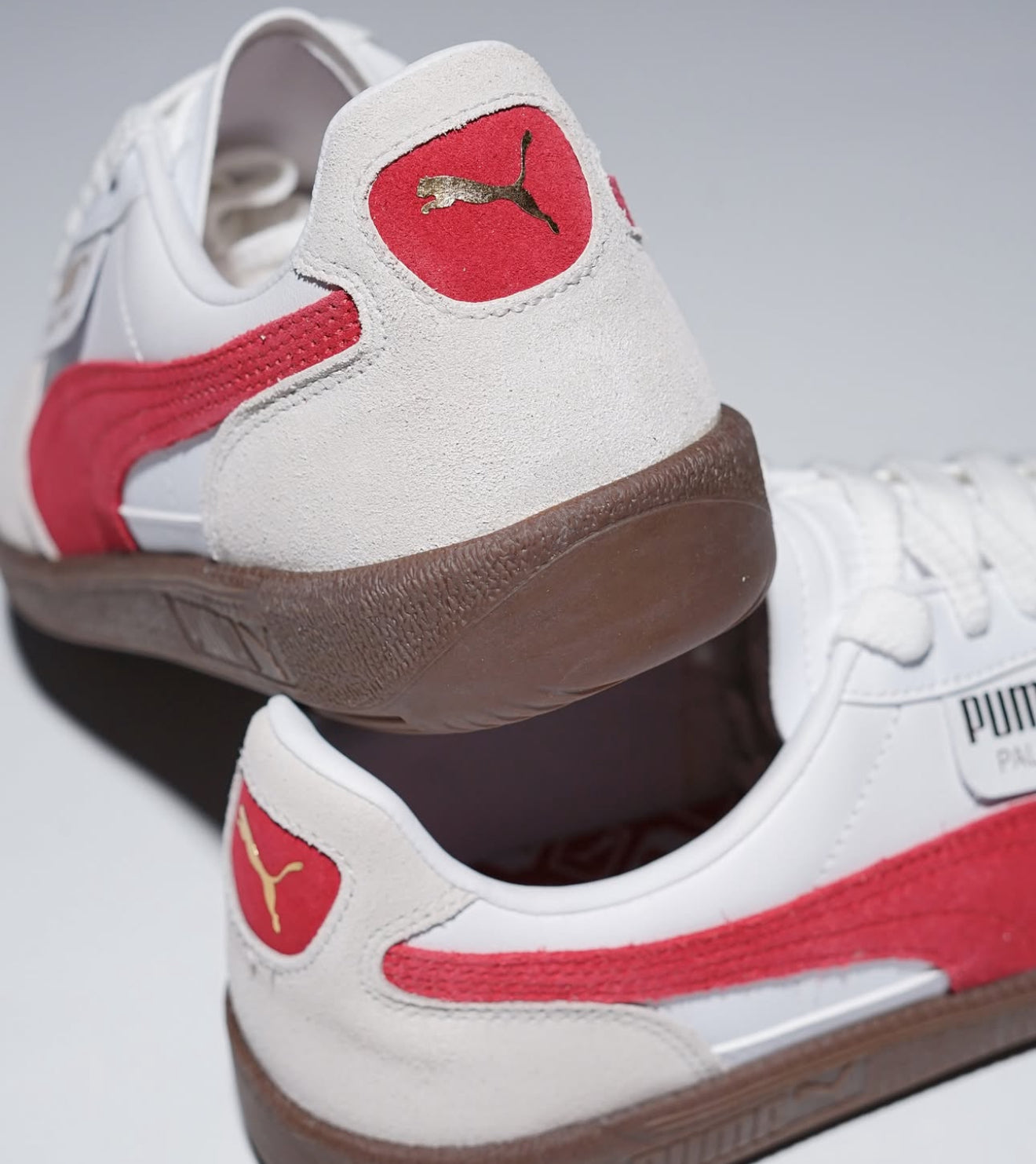 Puma Palermo Leather White Vapor Gray Club Red
