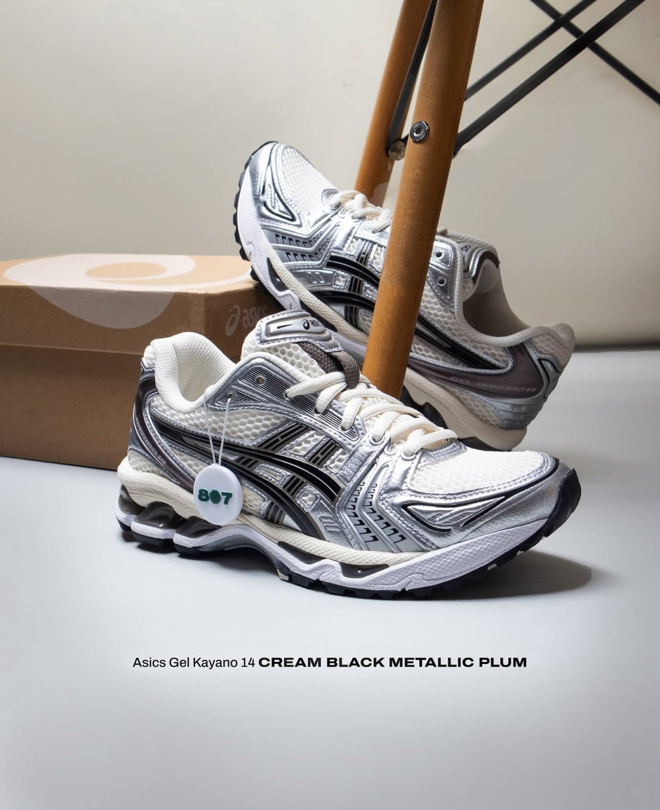 WMNs Gel Kayano 14 Cream Black Metallic Plum