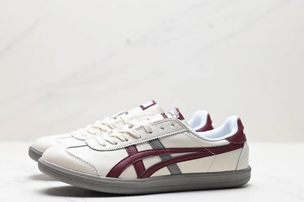 Tokuten Lace Up White Burgundy Grey