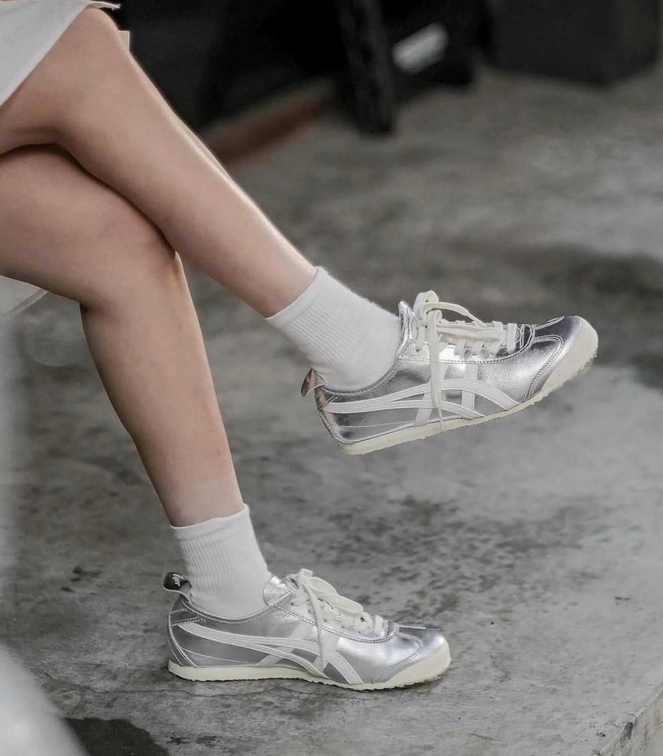 WMNs Mexico 66 Lace Up Silver/White