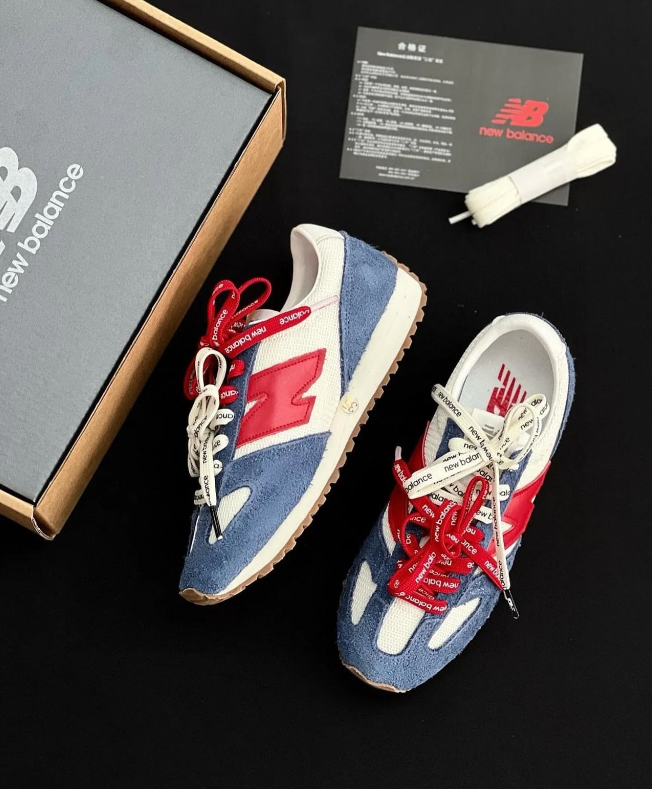 NB Balance 471 Navy Linen True Red
