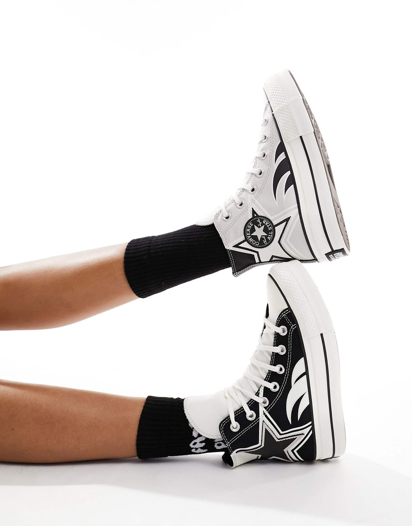 Converse Chuck Taylor All Star Lift Hi Racer Grey White Black