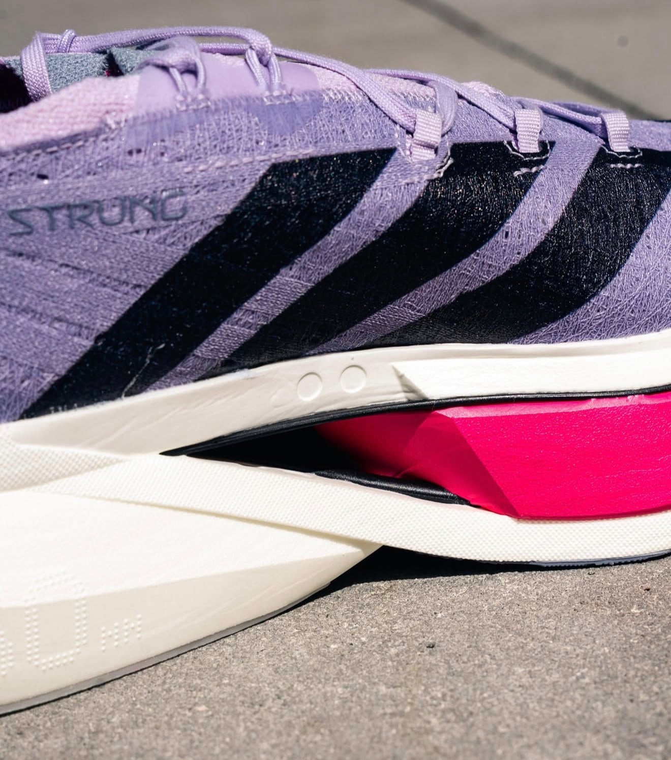 WMNs Adizero Prime X3 Strung Powder Plum Shock Pink