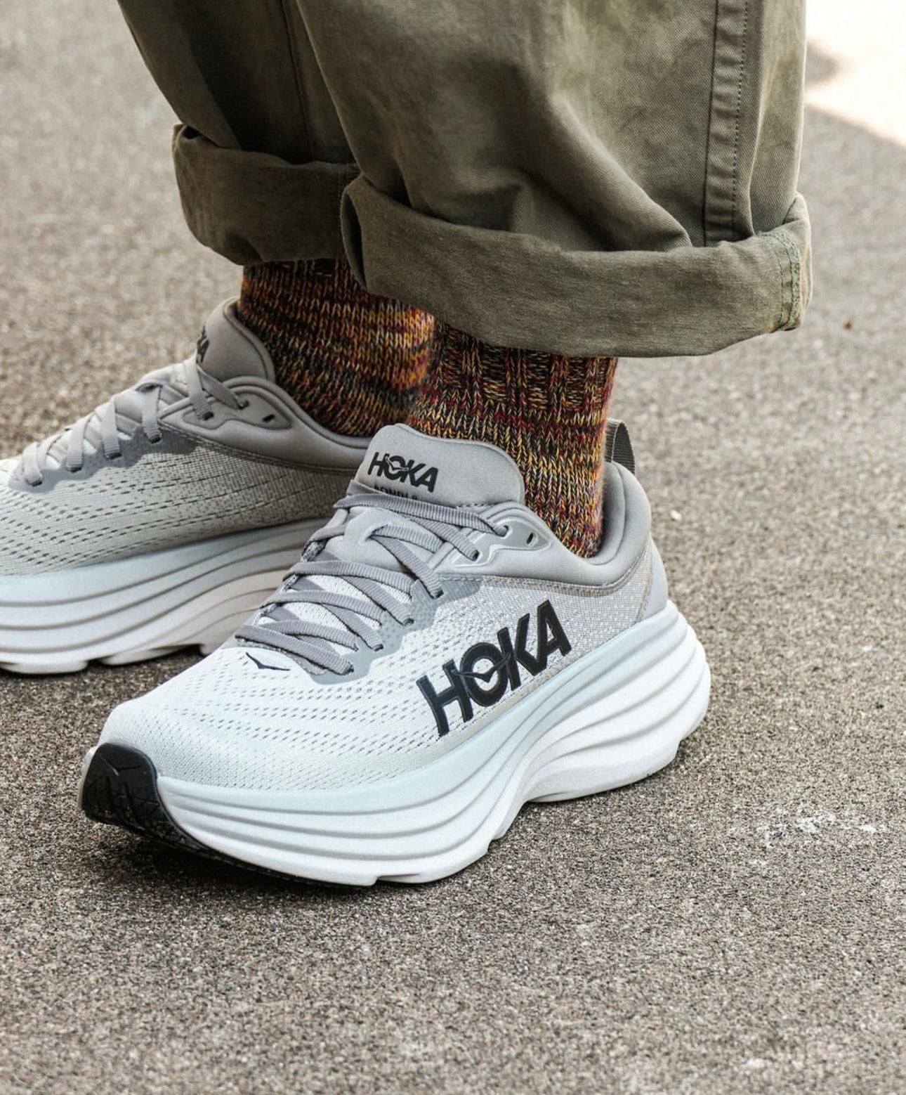 Hoka Bondi 8 Fossil Grey