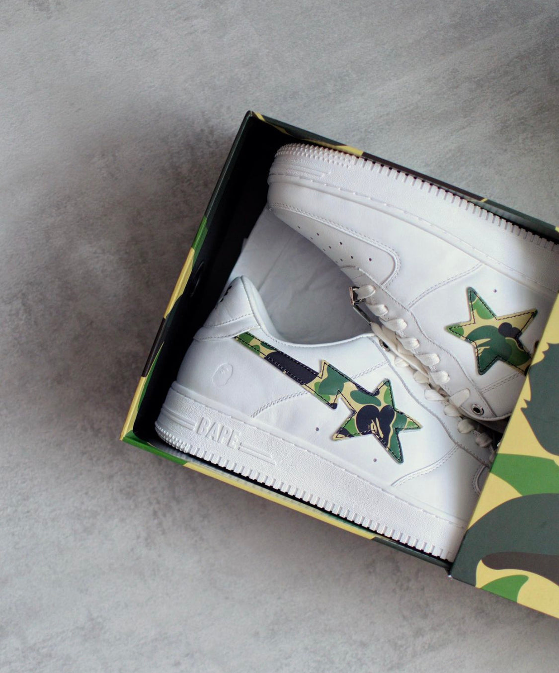 Bapesta Low ABC Camo White Green