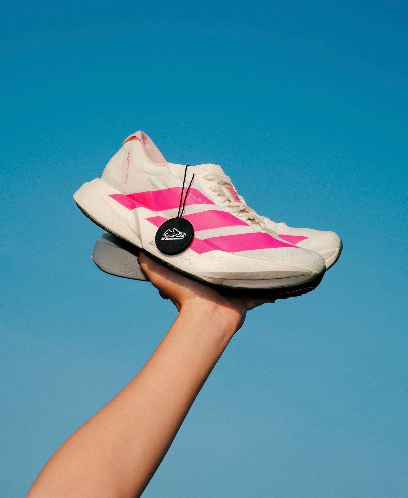 WMNs Adizero Adios Pro 4 White Pink