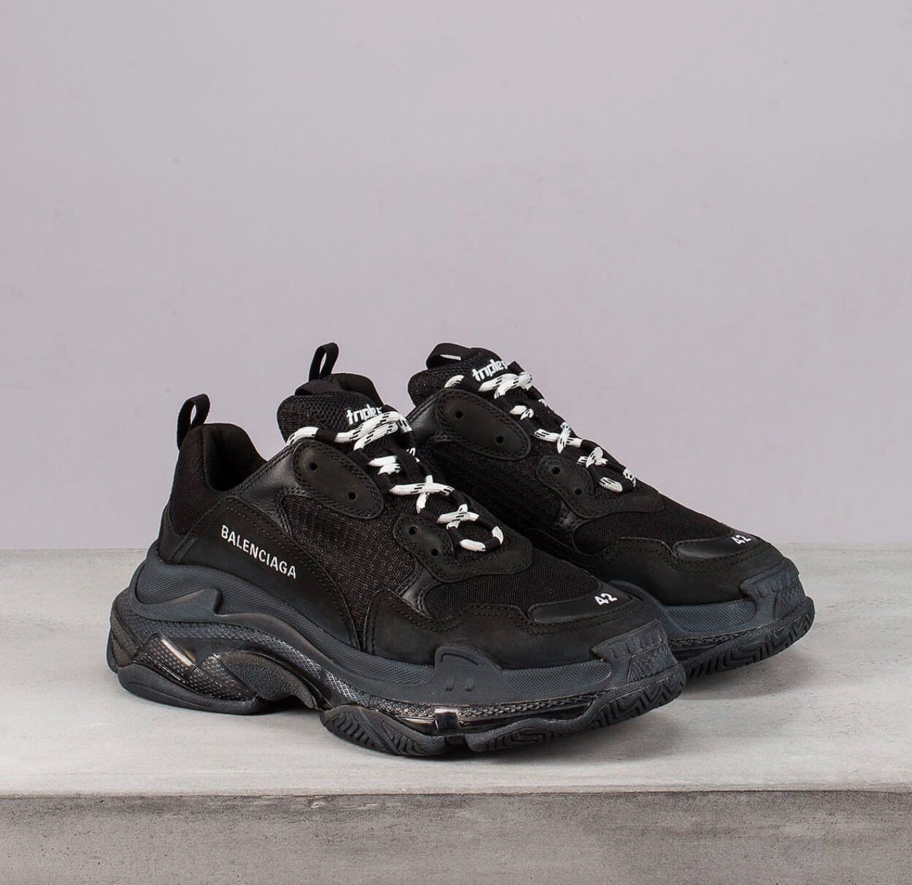 Balenciaga Triple S Clear Sole Black