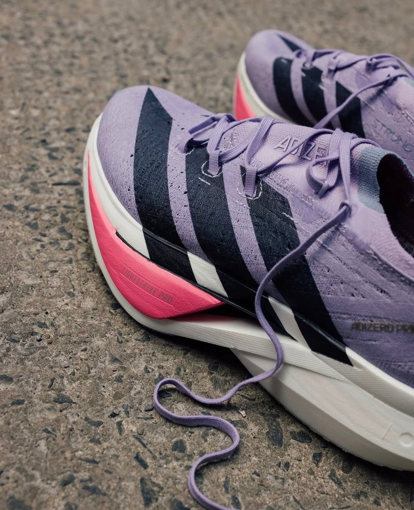 WMNs Adizero Prime X3 Strung Powder Plum Shock Pink