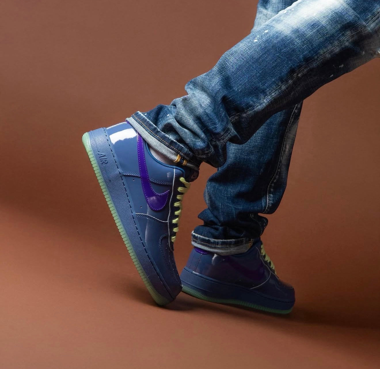 Airforce 1 Low Patent Leather Mystic Navy Grape Ice
