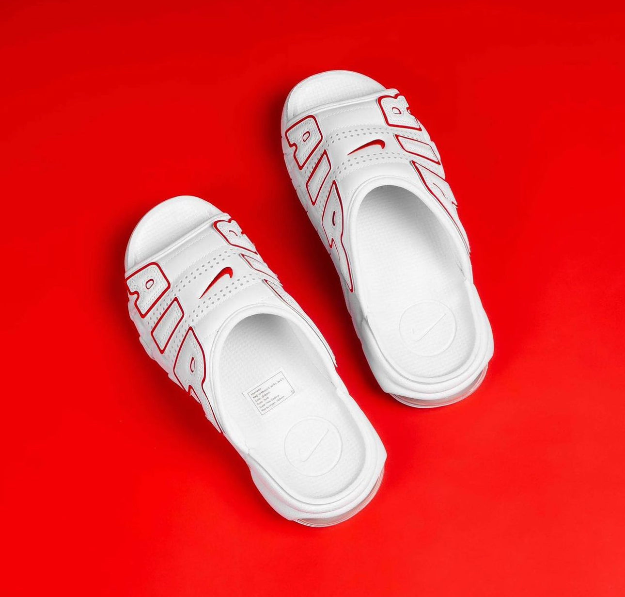 Air More Uptempo Slide “ White University Red “