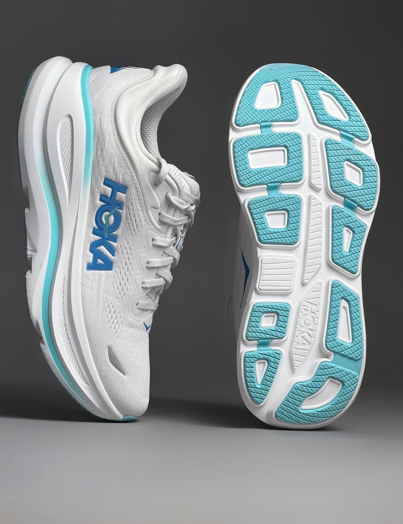 Hoka One One Bondi 9 White Hoka Blue