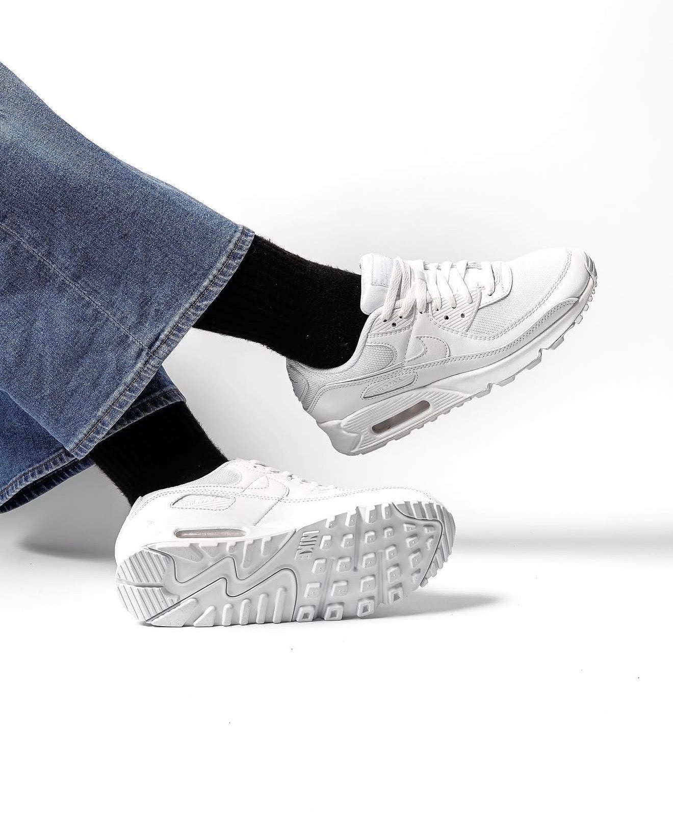 Airmax 90 Essential Triple White ( Mesh & Leather )