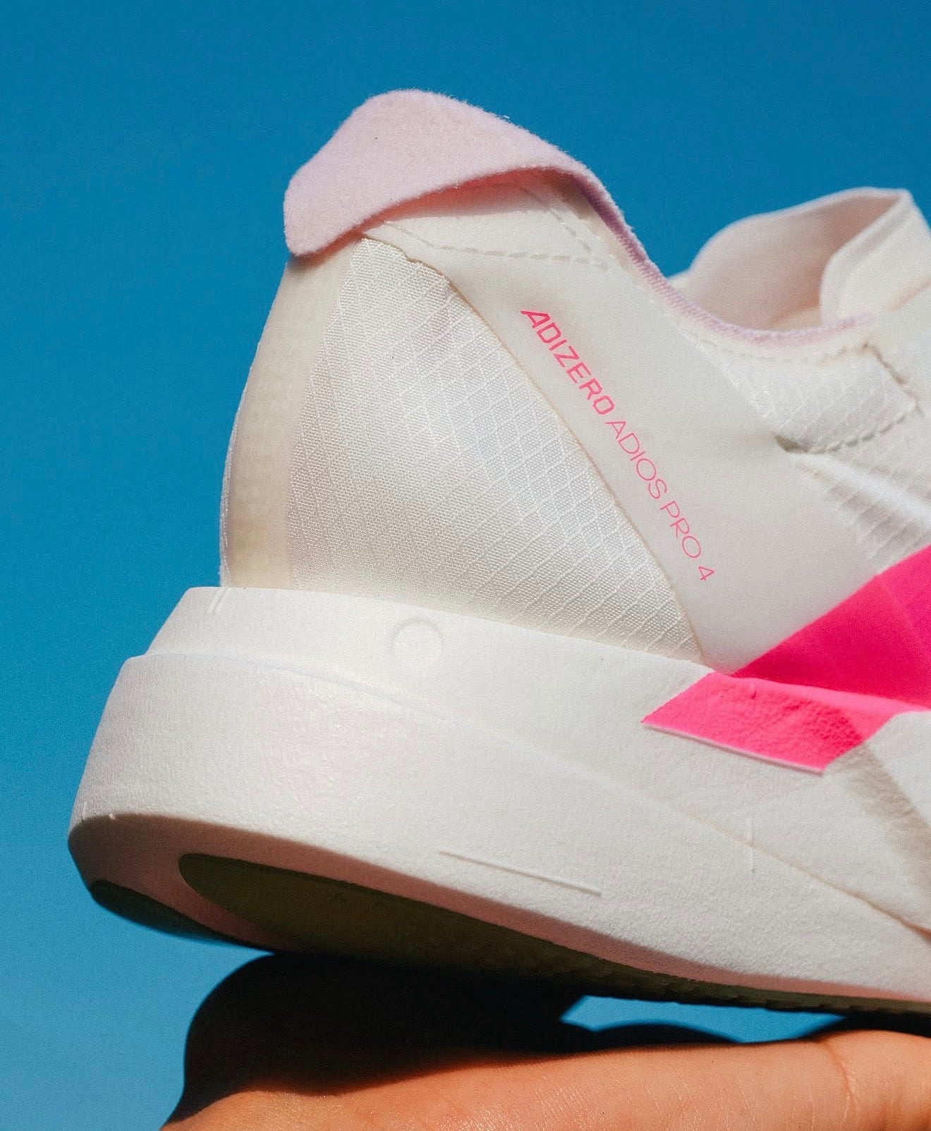 WMNs Adizero Adios Pro 4 White Pink