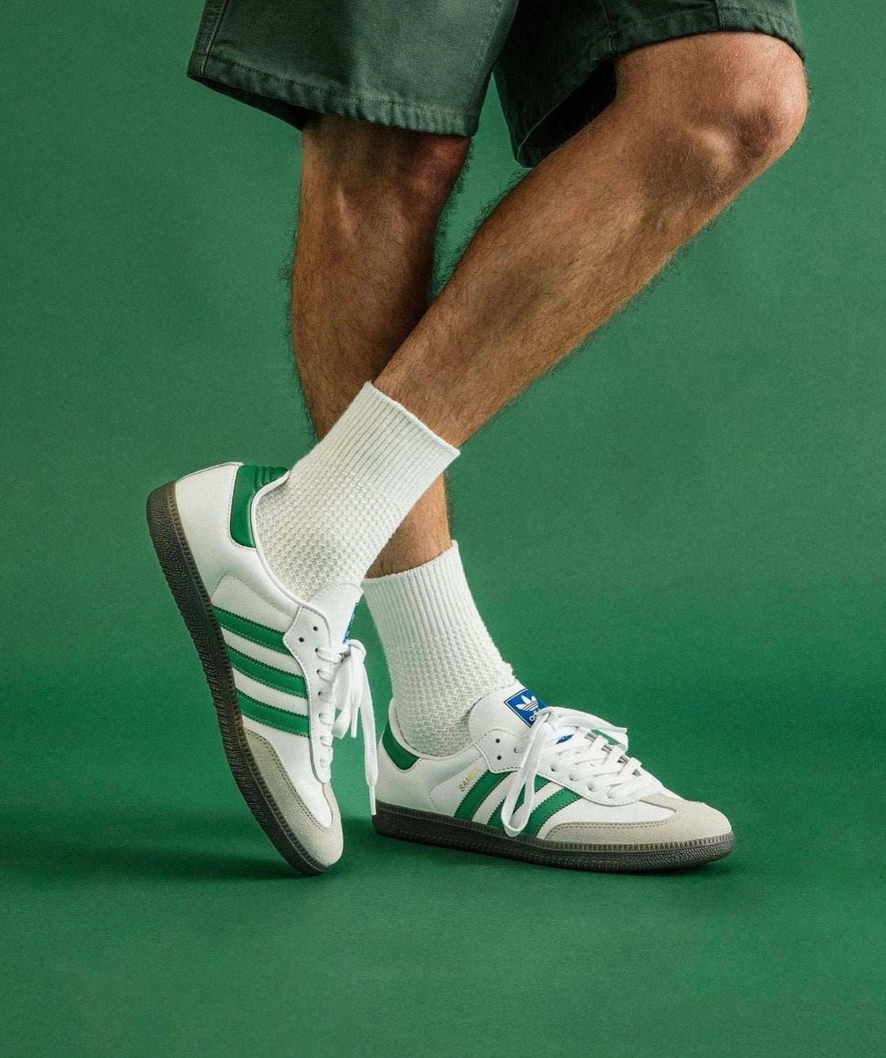 Samba Trainers Vegan “ White Green Gum “