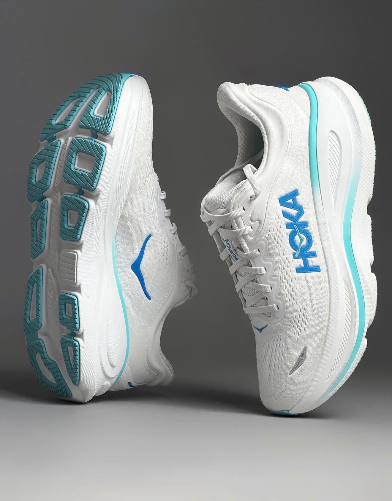 Hoka One One Bondi 9 White Hoka Blue