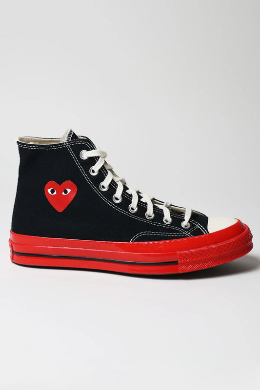 Converse Chuck Taylor All Star 70 Hi Comme des Garcons PLAY Black Red Midsole