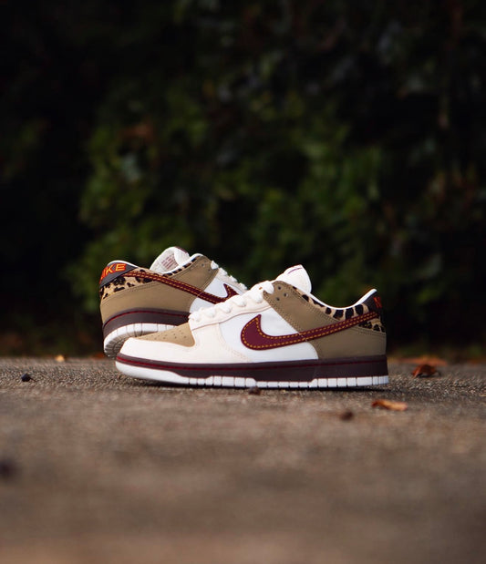 Dunk Low Retro Khaki Team Red Pearl White