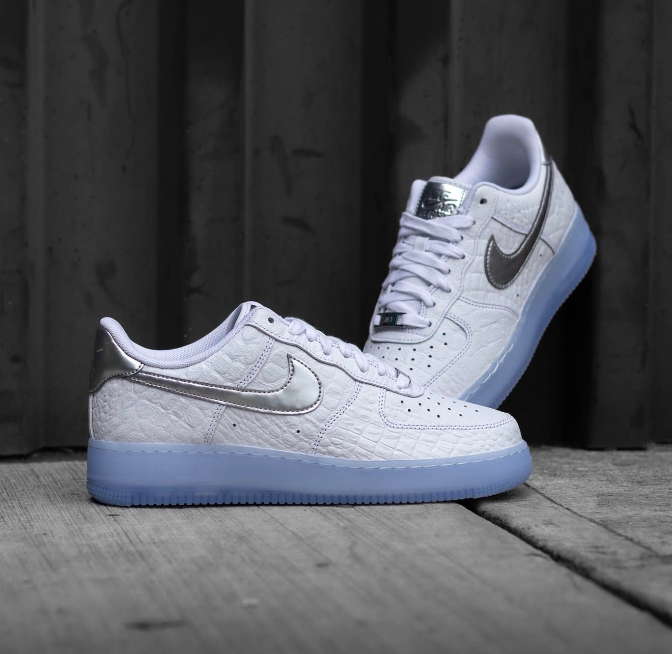 Airforce 1 Low Crocodile White Blue Tint