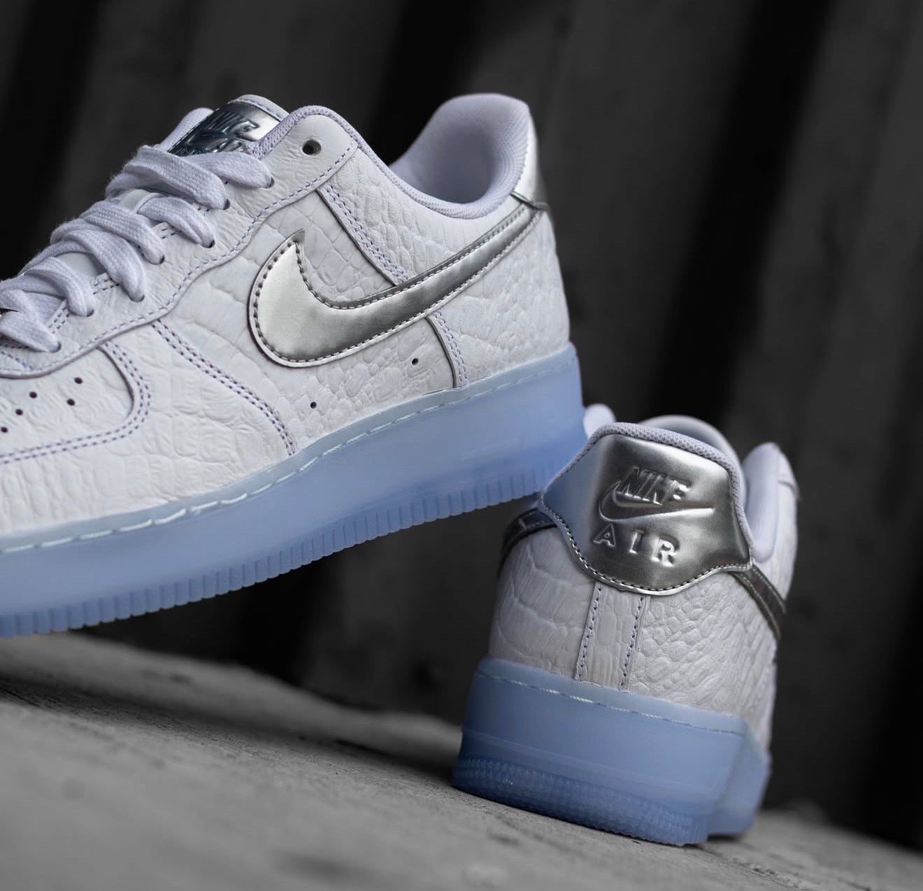 Airforce 1 Low Crocodile White Blue Tint