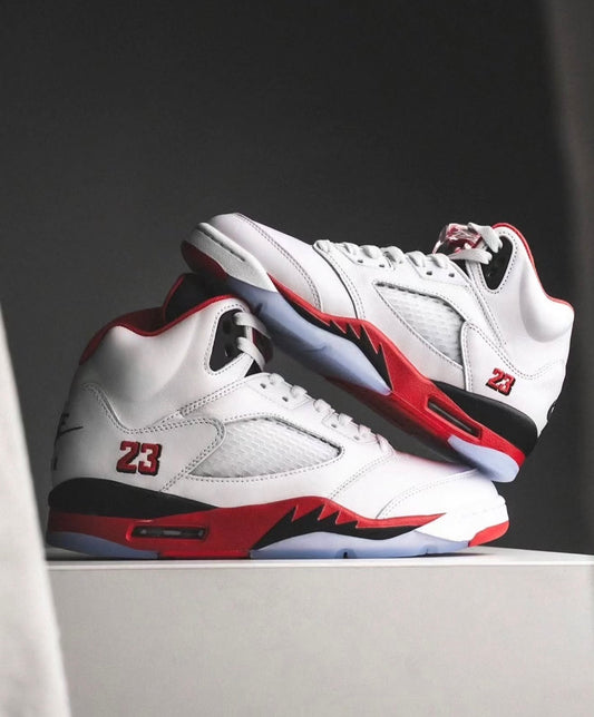 Air Jordan 5 Retro Fire Red Black Tongue