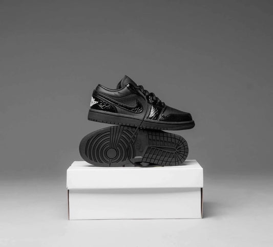 Air Jordan 1 Low Patent Elephant Black