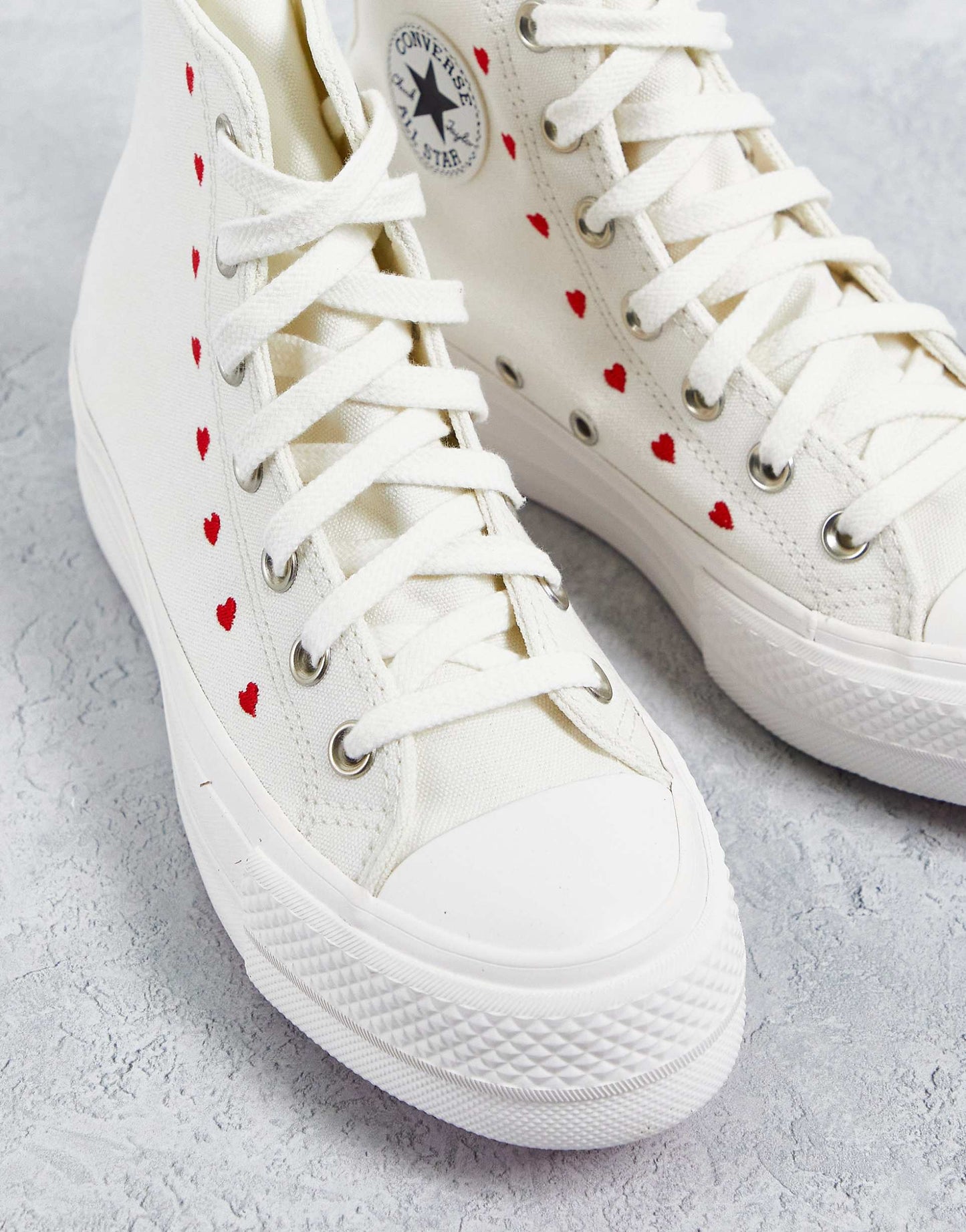 WMNs Converse Chuck Taylor All Star Lift Hi White Red (Women's)