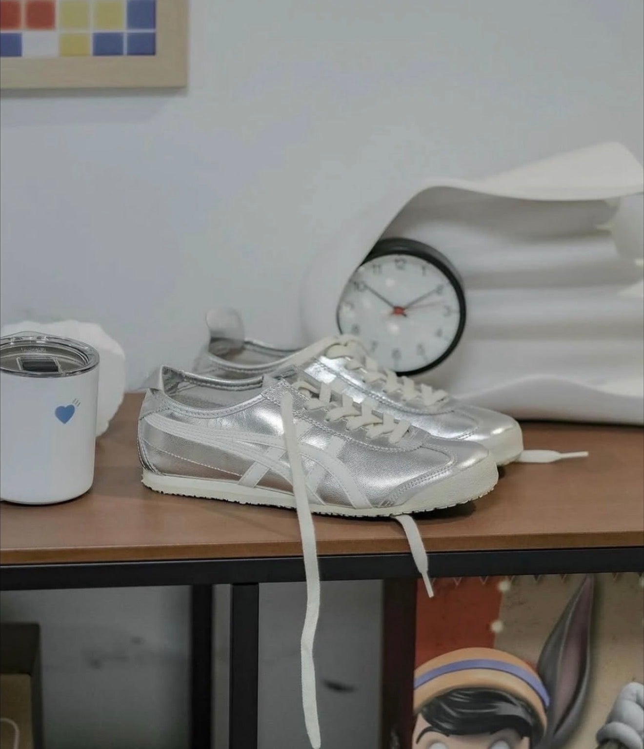 WMNs Mexico 66 Lace Up Silver/White