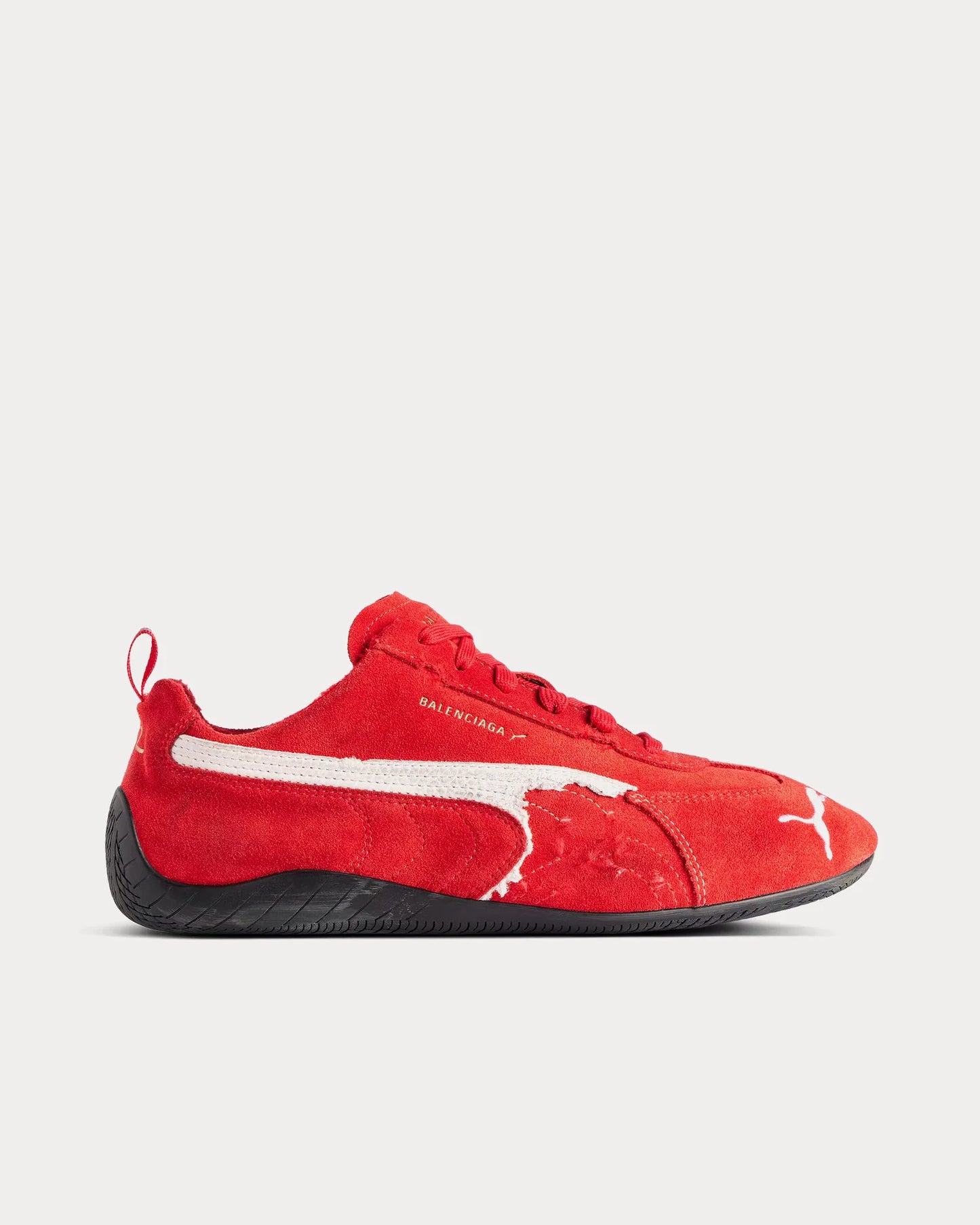 BalenciagaXPuma Speedcat Suede Distressed Red White