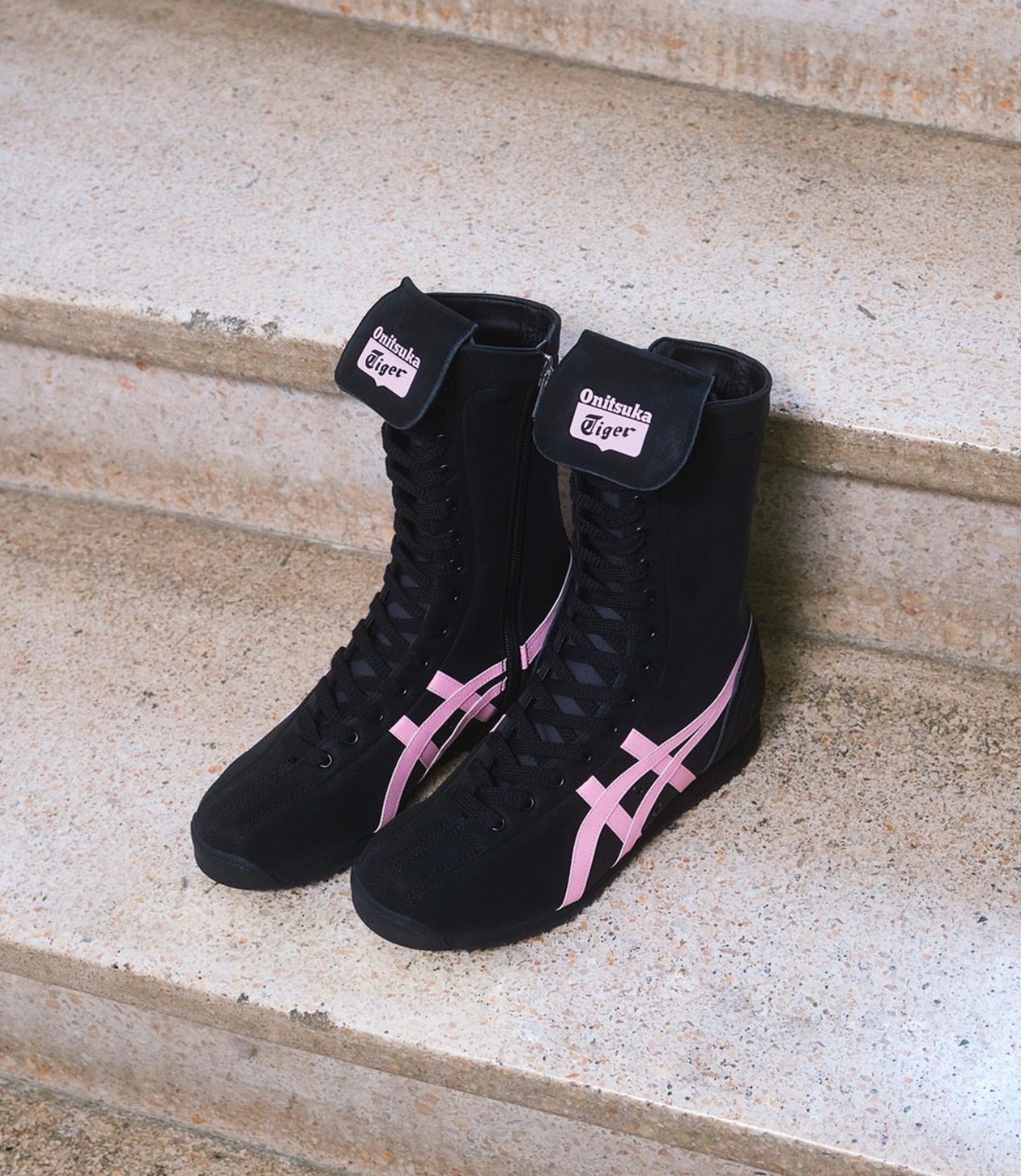 WMNs Mexico 66 Boots Boxing Black Pink