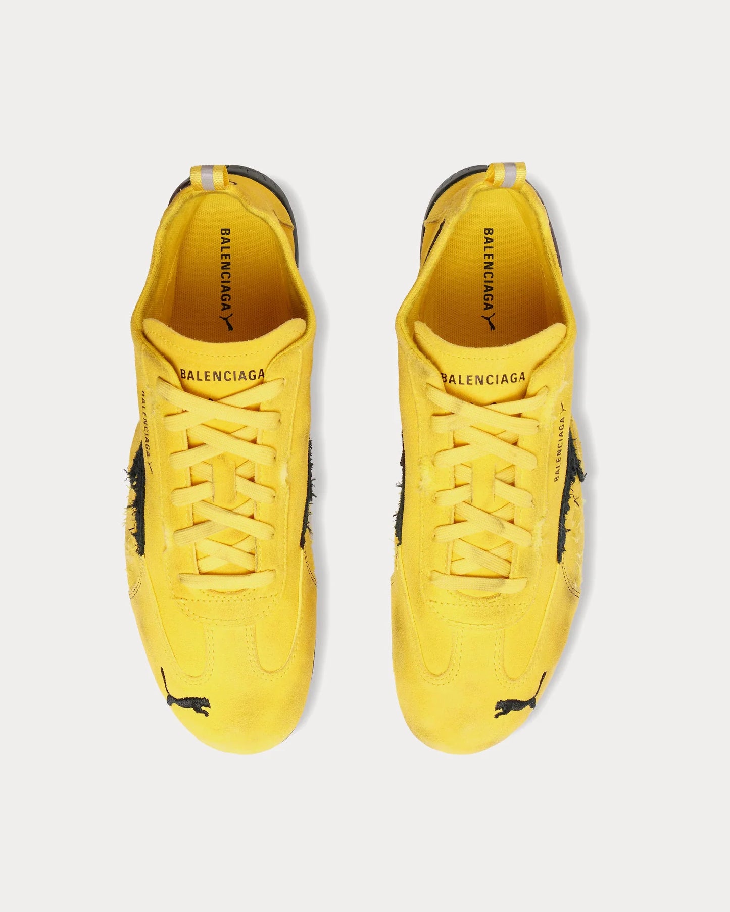 BalenciagaXPuma Speedcat Suede Distressed Yellow Black
