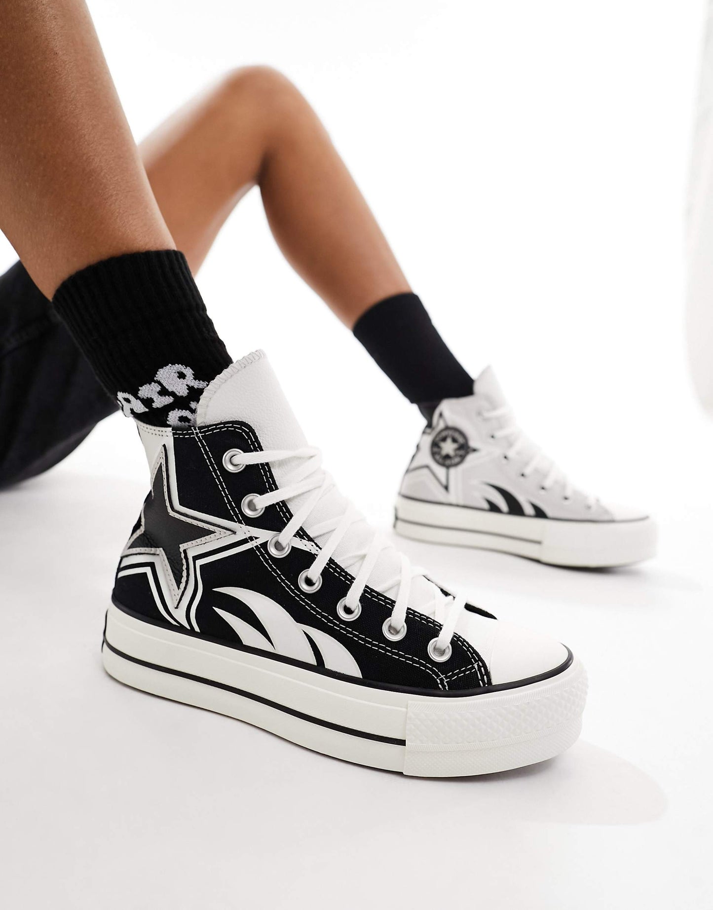 Converse Chuck Taylor All Star Lift Hi Racer Grey White Black