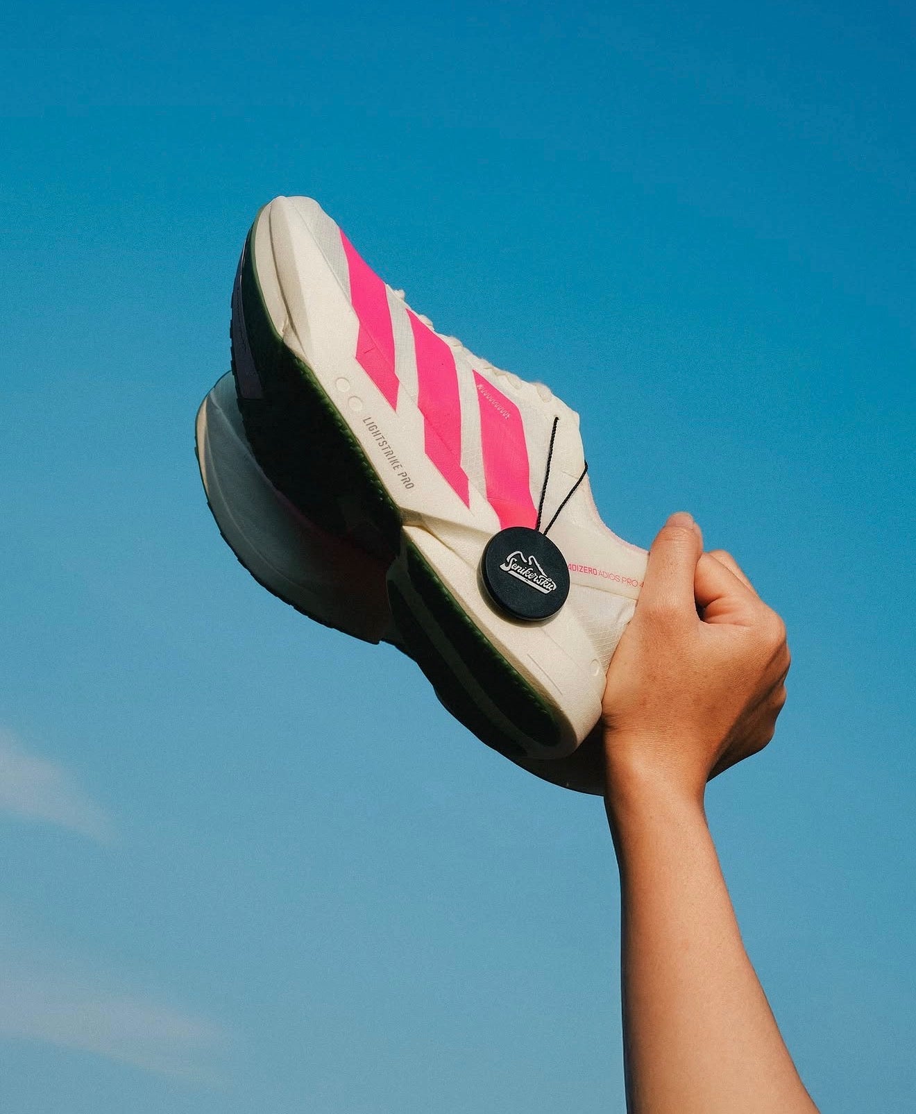 WMNs Adizero Adios Pro 4 White Pink