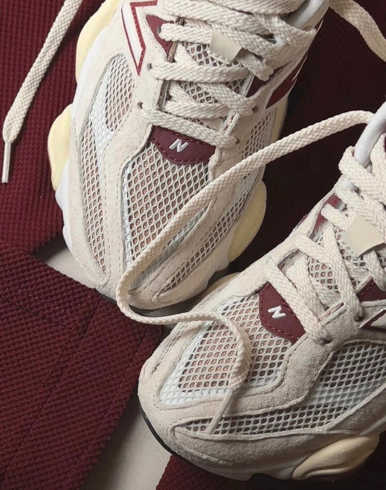 WMNs NB Balance 9060 Linen Burgandy