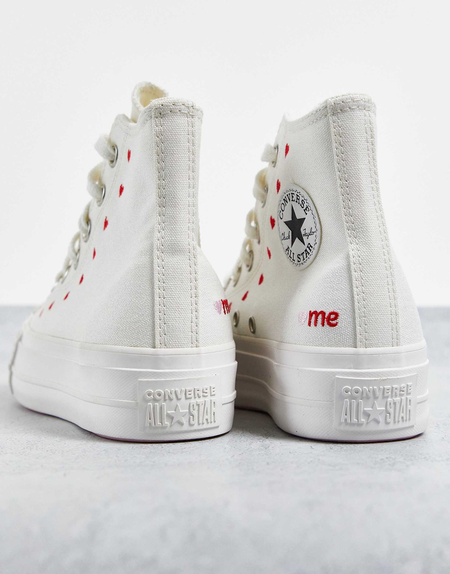 WMNs Converse Chuck Taylor All Star Lift Hi White Red (Women's)