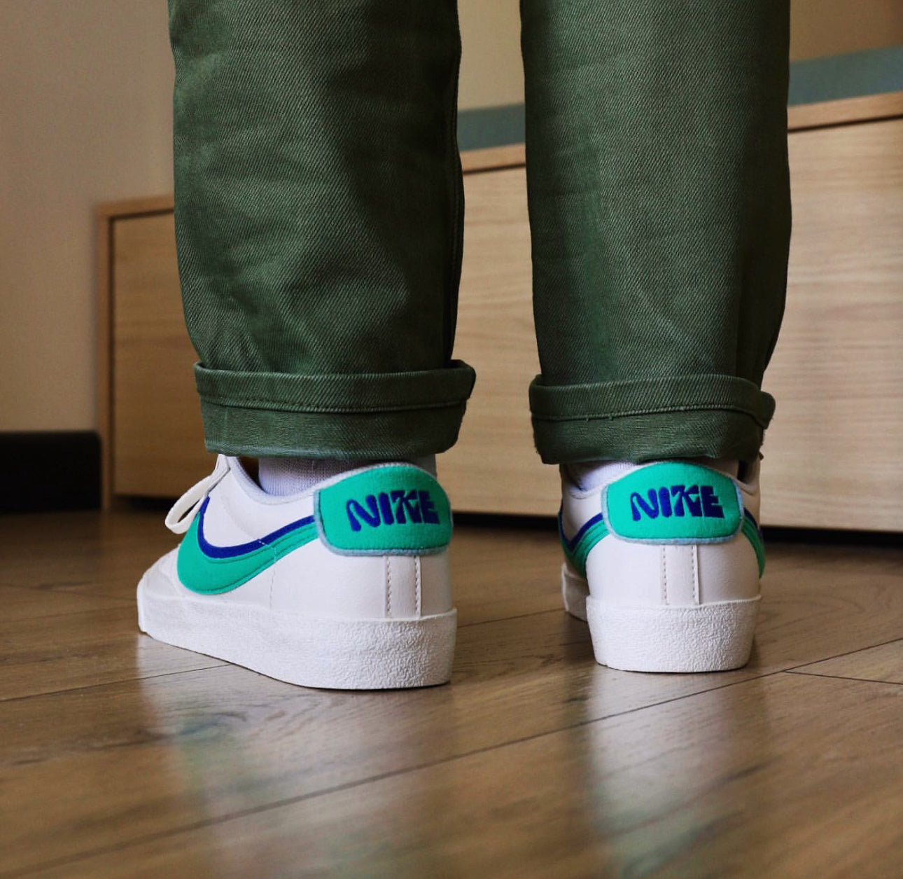 Blazer Low 72 Double Swoosh “ Sail Green Blue “