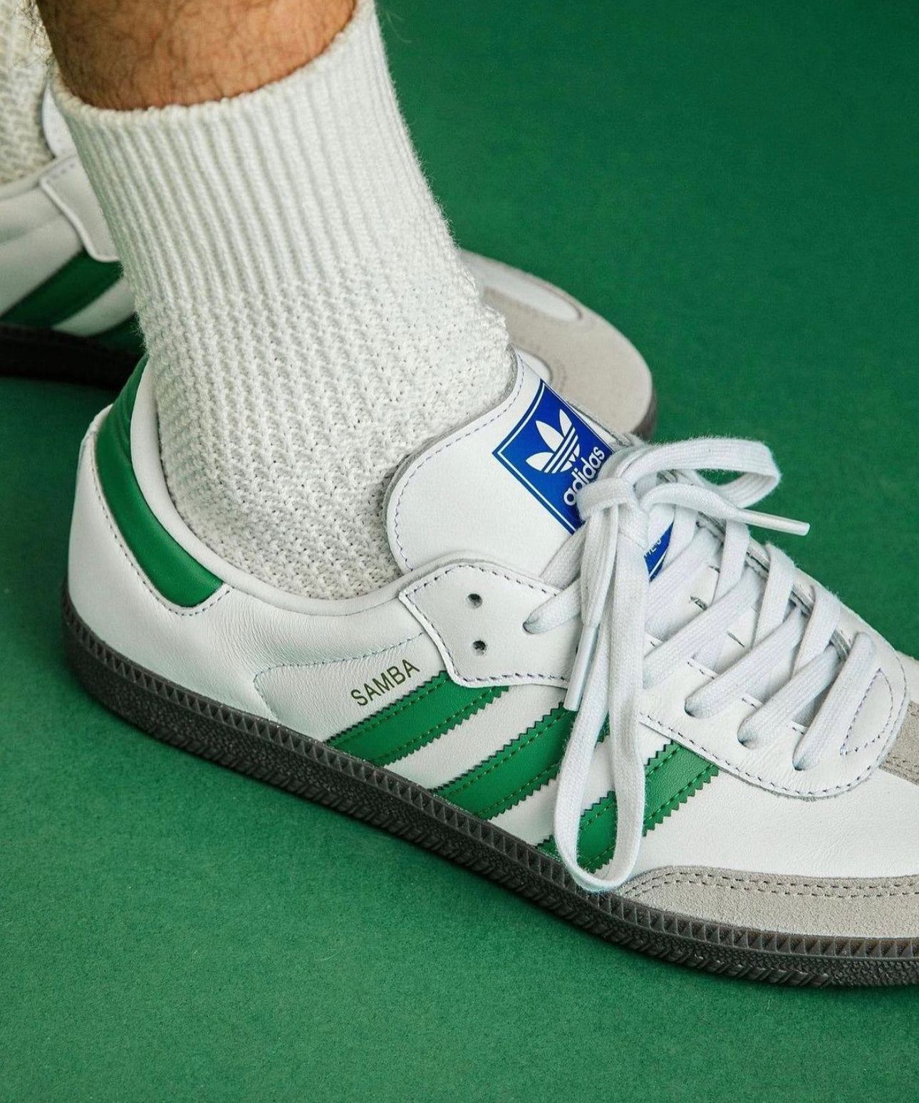 Samba Trainers Vegan “ White Green Gum “