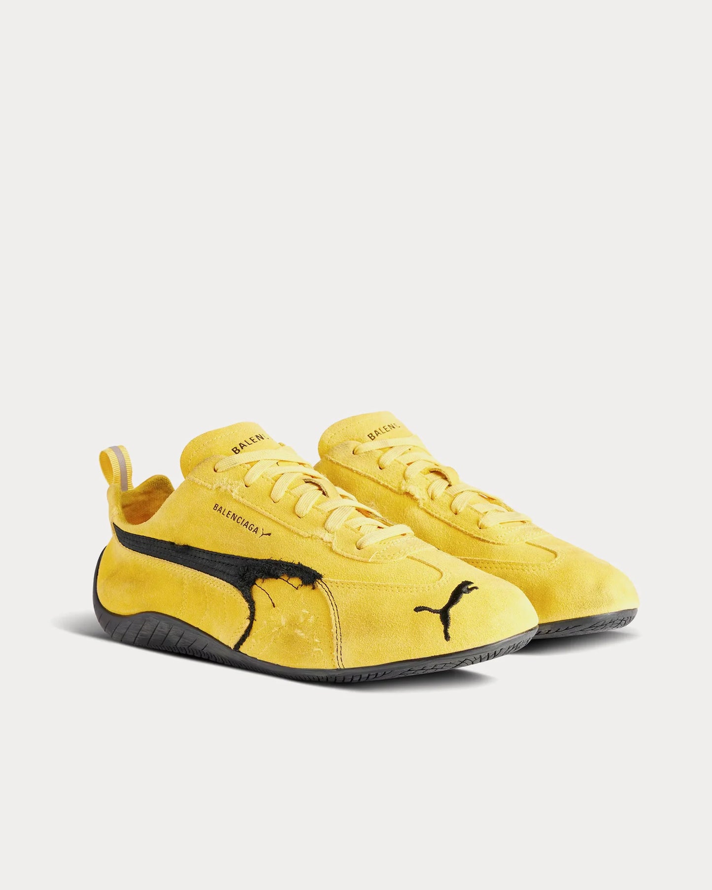 BalenciagaXPuma Speedcat Suede Distressed Yellow Black