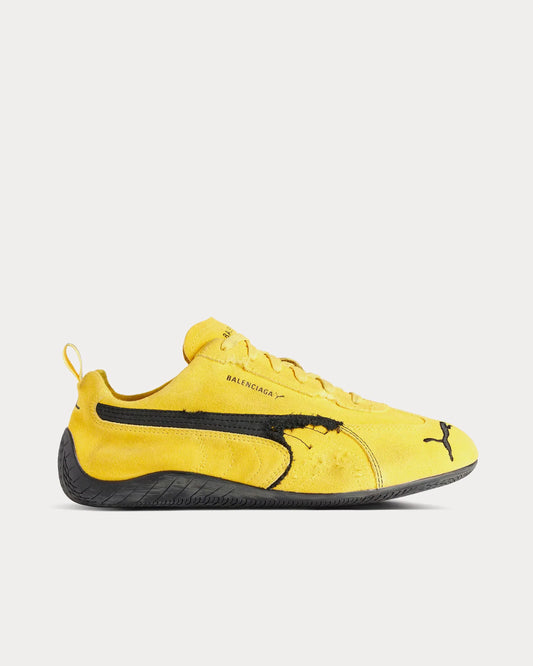 BalenciagaXPuma Speedcat Suede Distressed Yellow Black