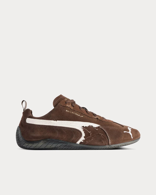 BalenciagaXPuma Speedcat Suede Distressed Brown White