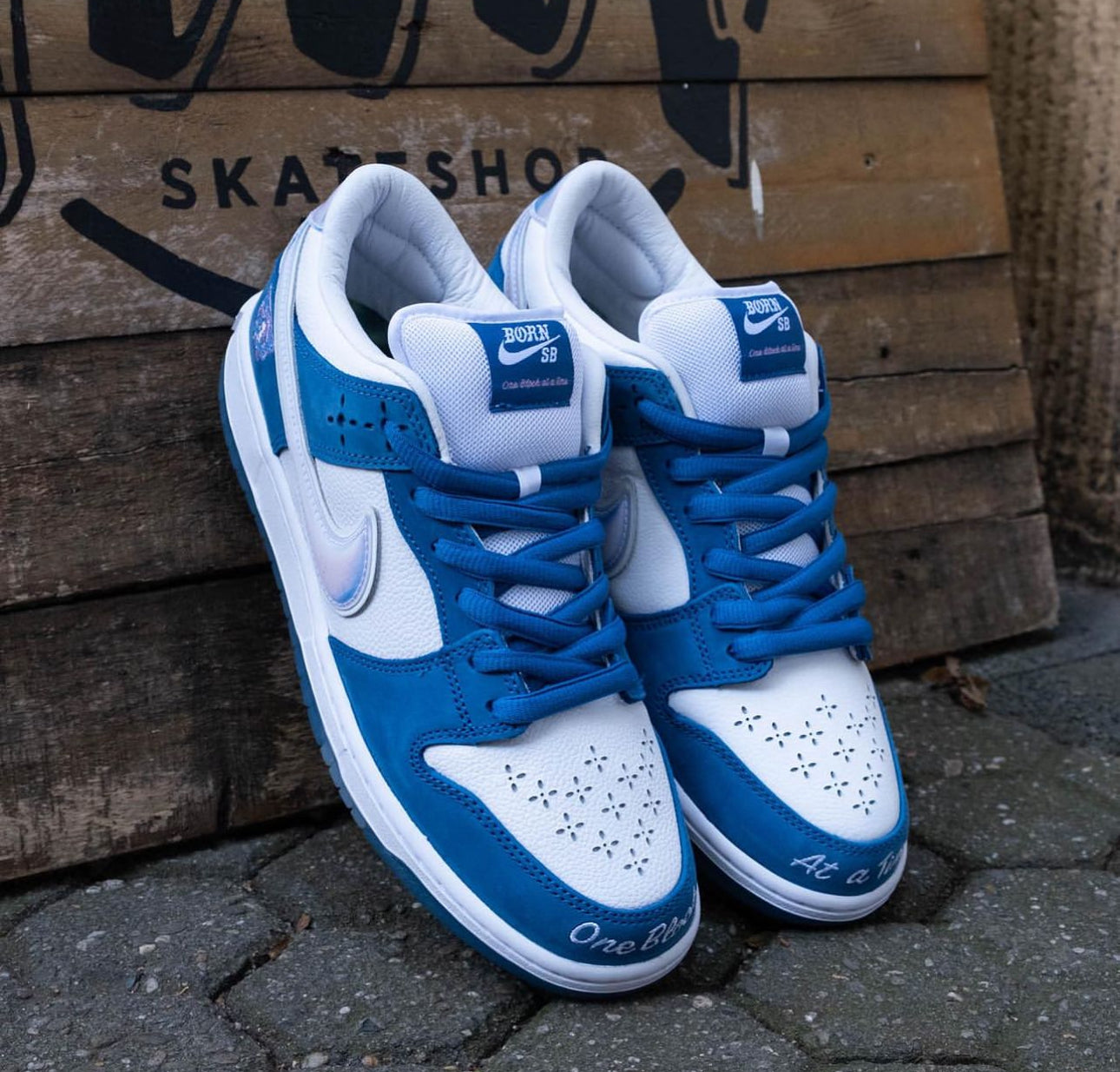 Born x Raised x Dunk Low Pro “ White / Blue “