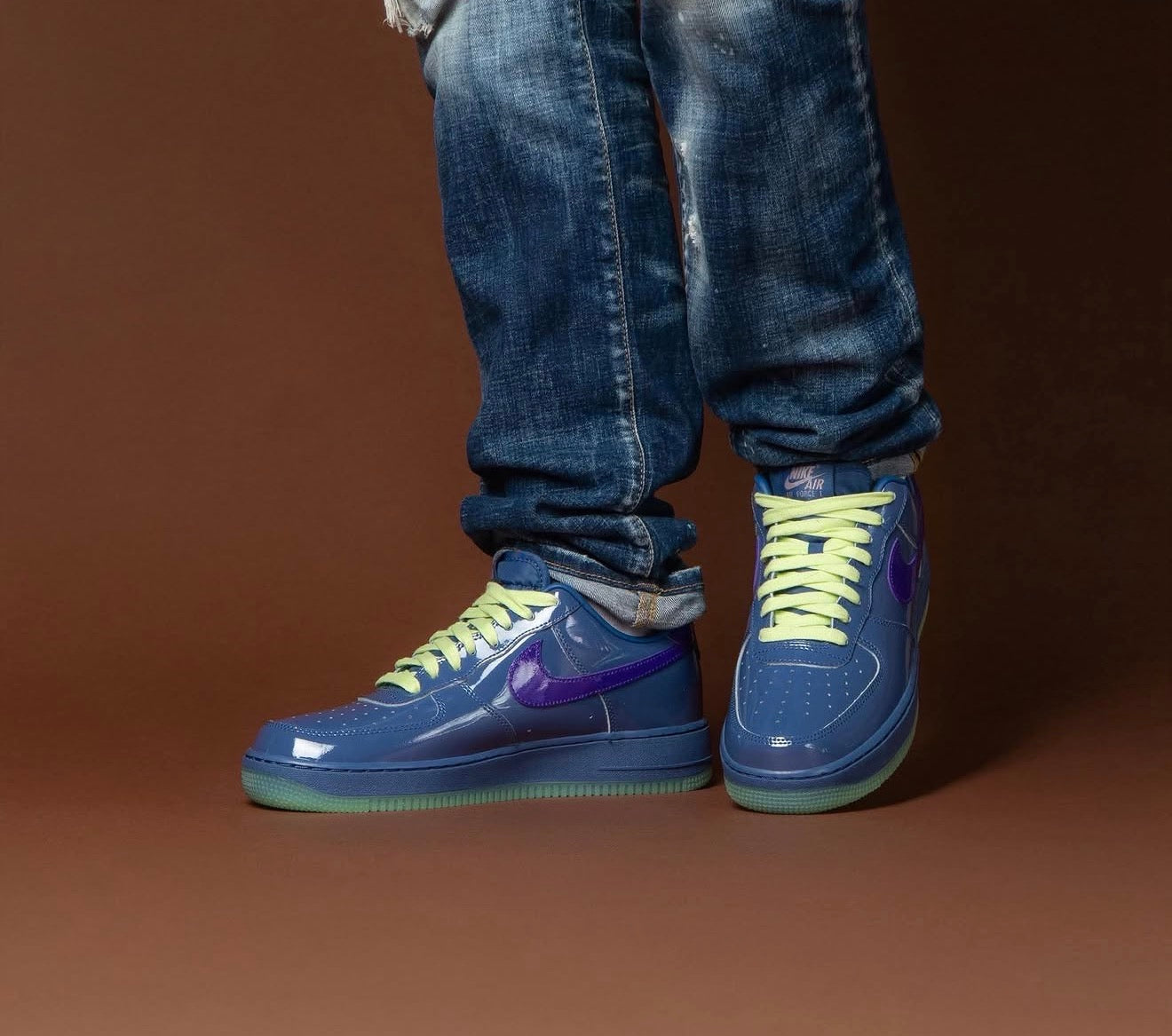 Airforce 1 Low Patent Leather Mystic Navy Grape Ice