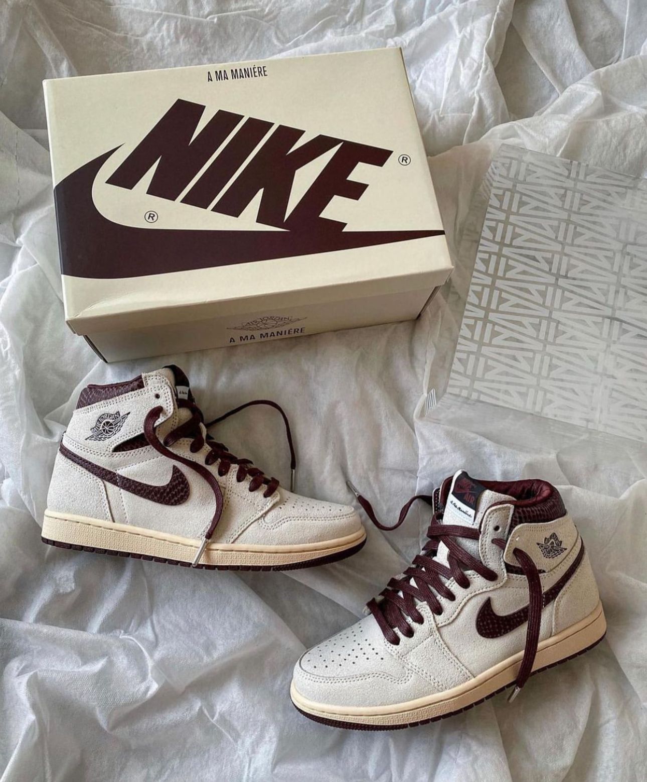 A Ma Maniere x Air Jordan 1 “Sail and Burgundy”