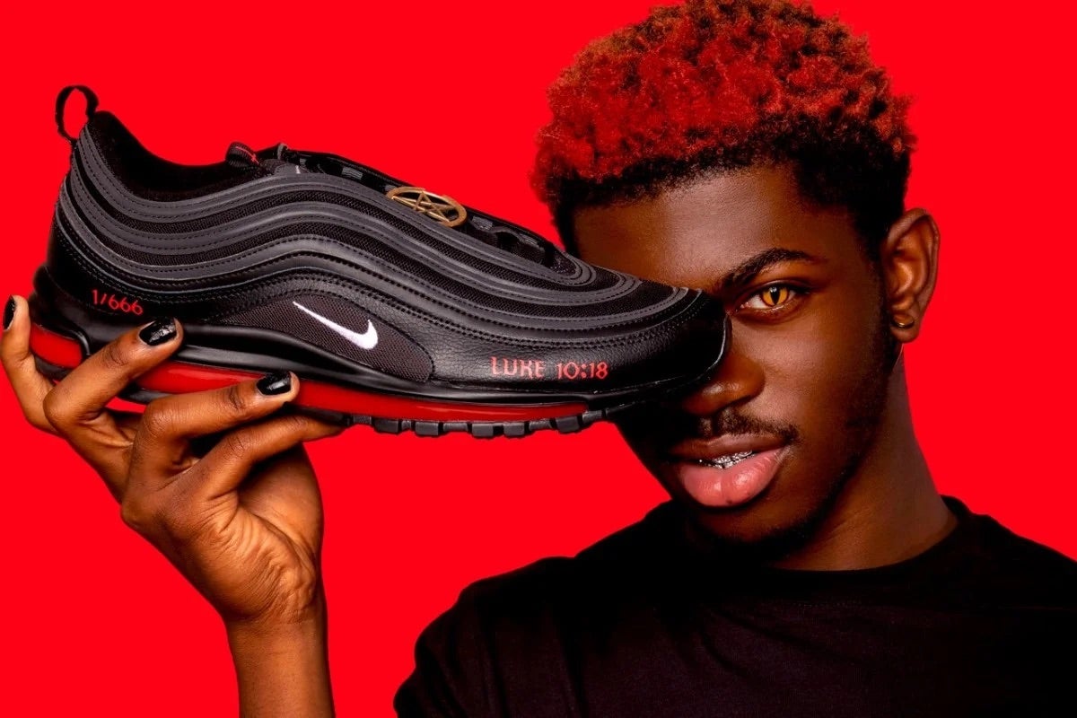 Lil Nas X MSCHF's Airmax 97 "Satan Shoes"