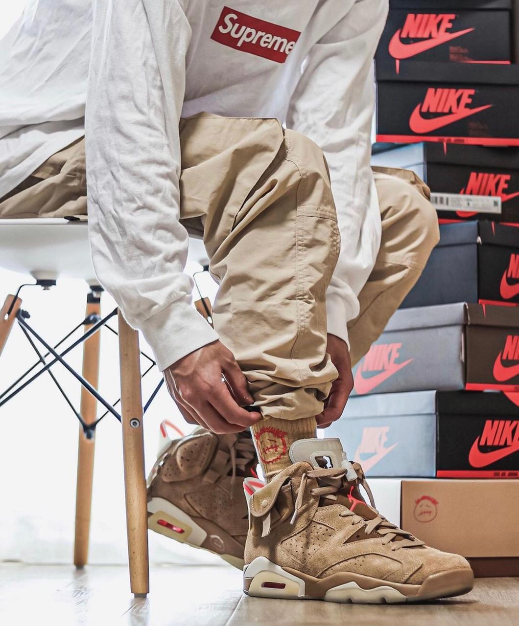 Air Jordan 6 x Travis Scott “ British Khaki ” ( Glows In Dark )