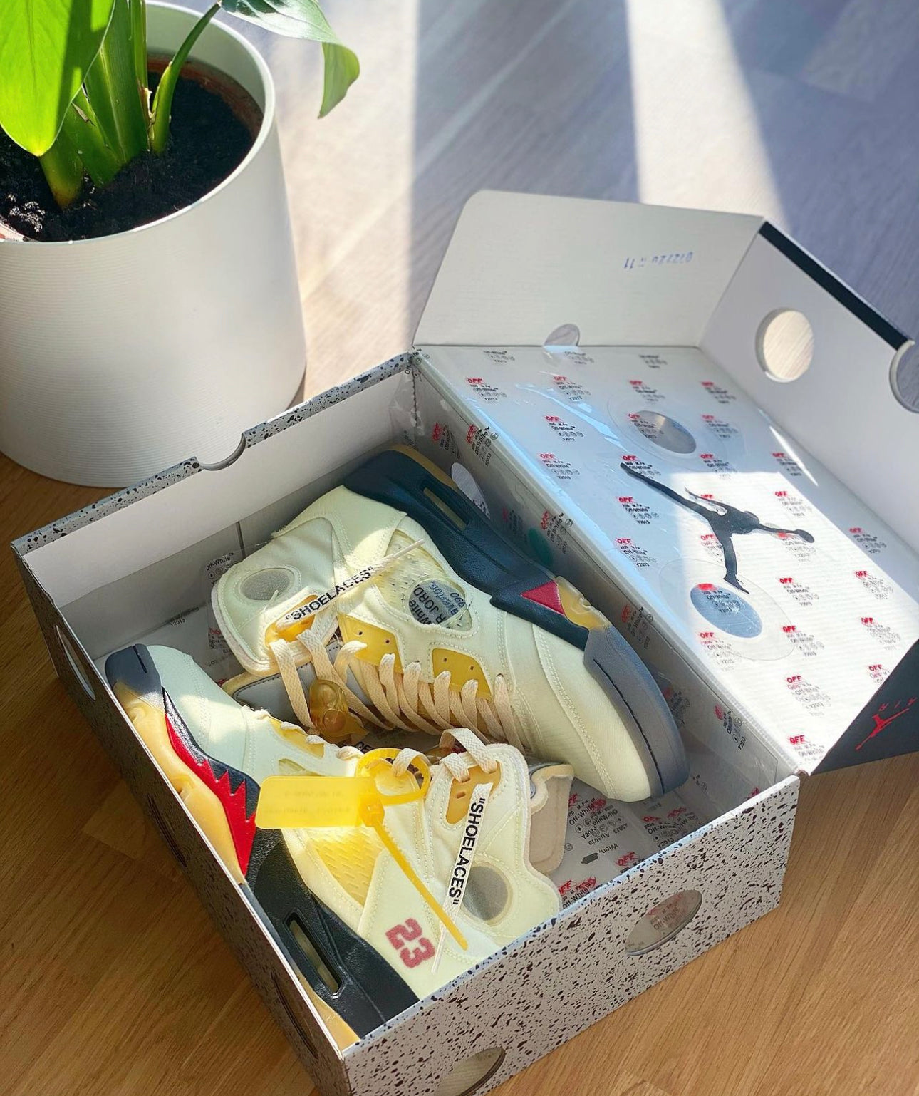 Air Jordan 5 x Off White “ Sail “