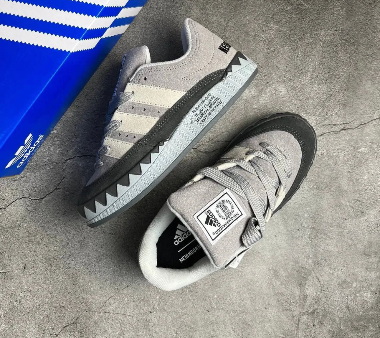 Neighborhood x Adimatic Trainers “ Grey “