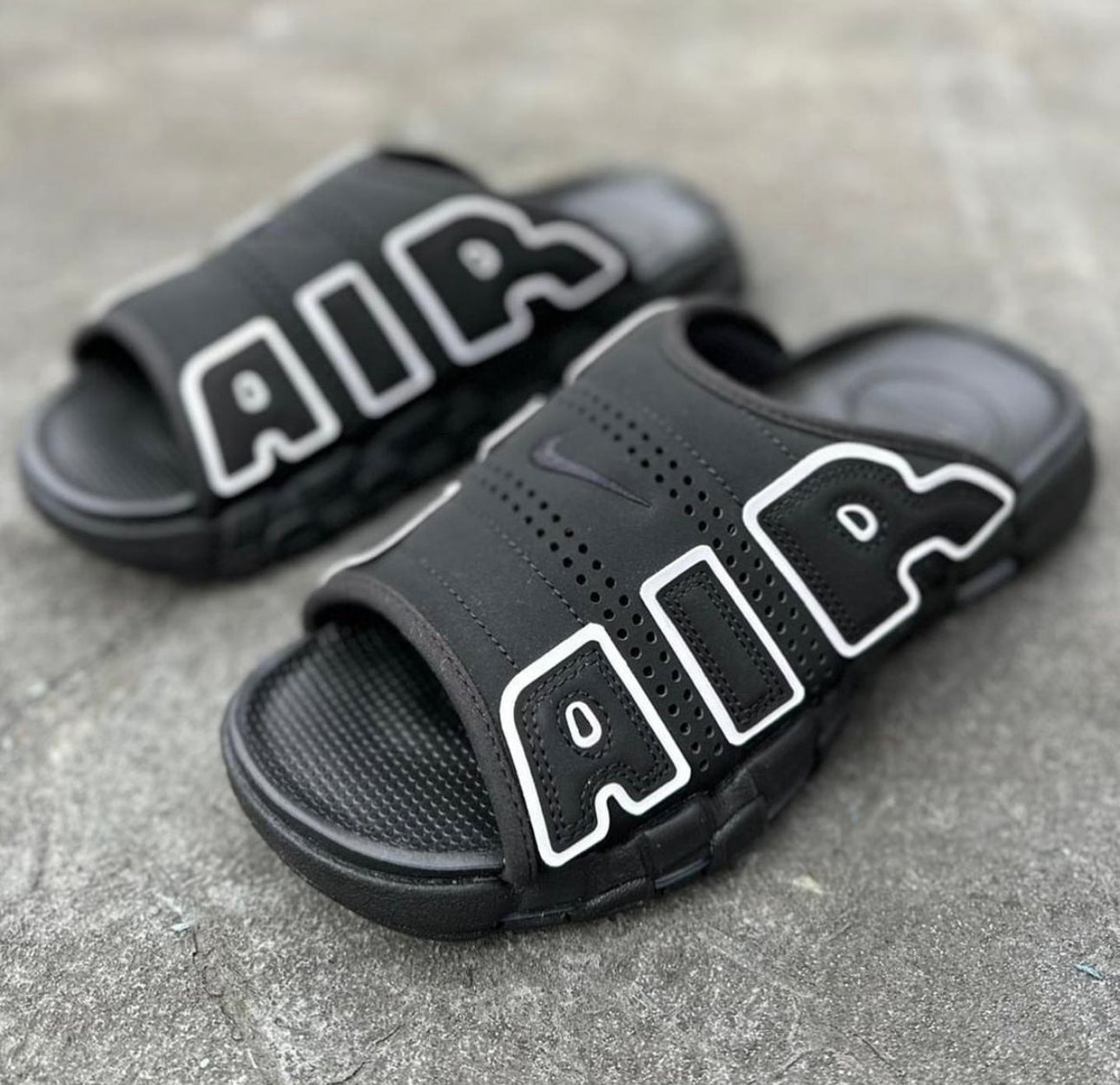 Air More Uptempo Slide “ Black “