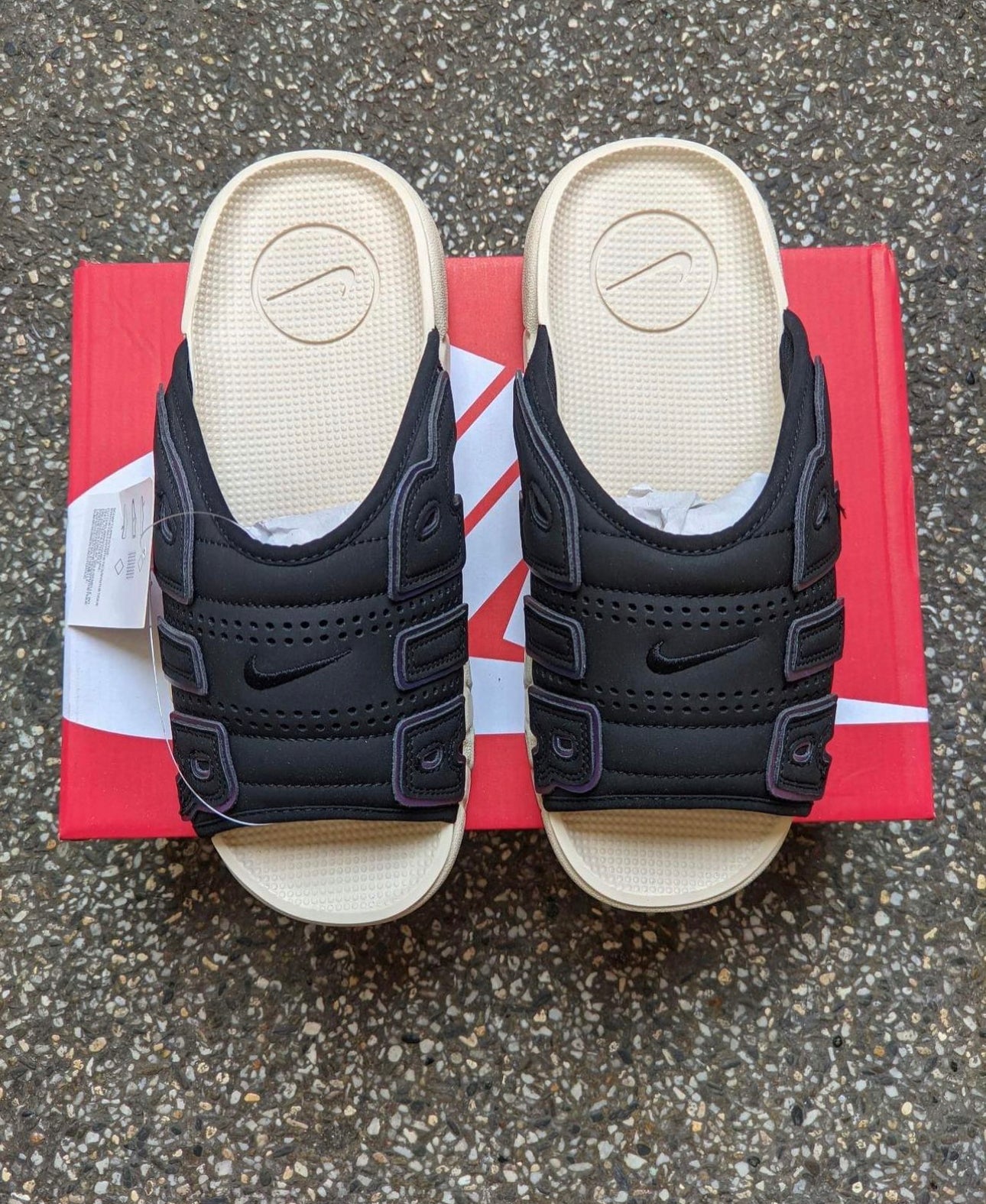 Air More Uptempo Slide “ Black Sanddrift  “