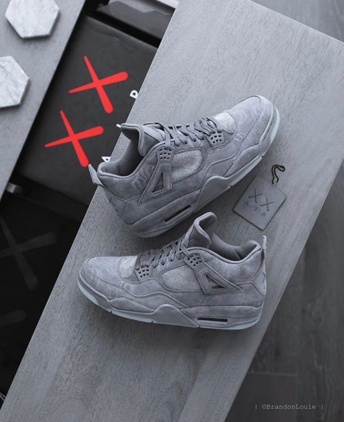 Kaws x Air Jordan 4 Grey ( Glows In Dark )